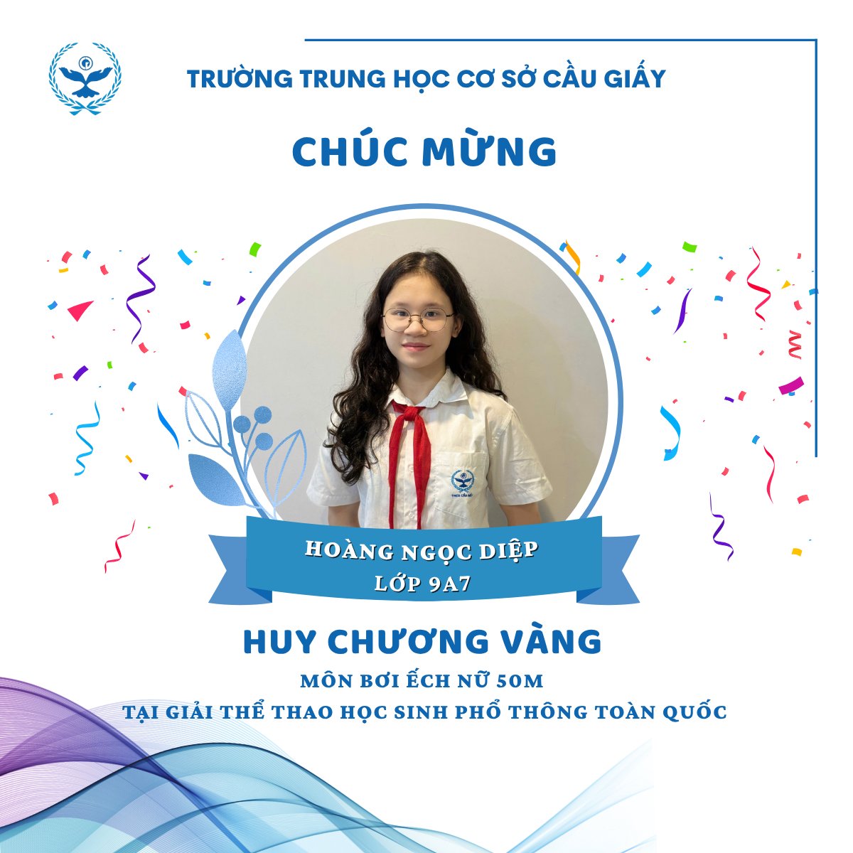 CHÚC MỪNG HOÀNG NGỌC DIỆP – HỌC SINH LỚP 9A7!