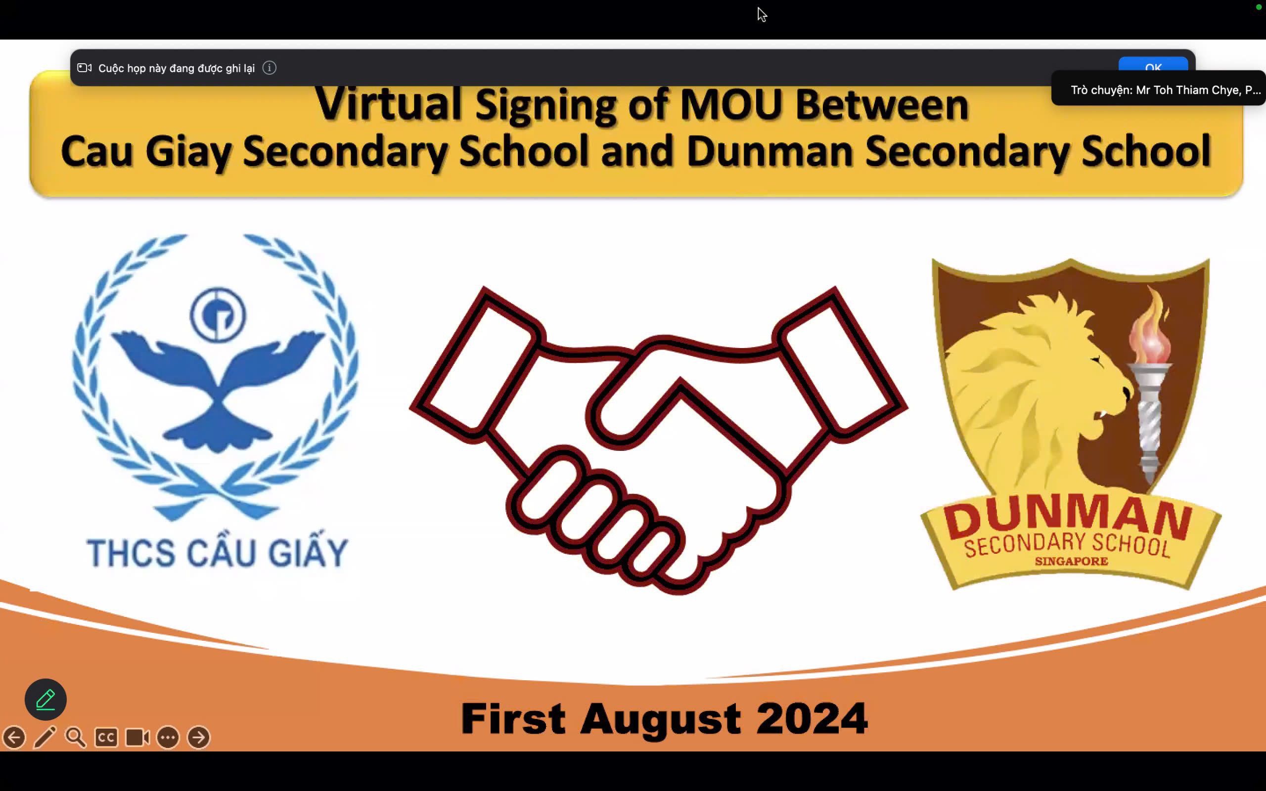 TRƯỜNG THCS CẦU GIẤY KÍ KẾT HỢP TÁC THÀNH CÔNG VỚI TRƯỜNG DUNMAN SECONDARY SCHOOL VÀ CRESCENT GIRLS’ SCHOOL CỦA SINGAPORE