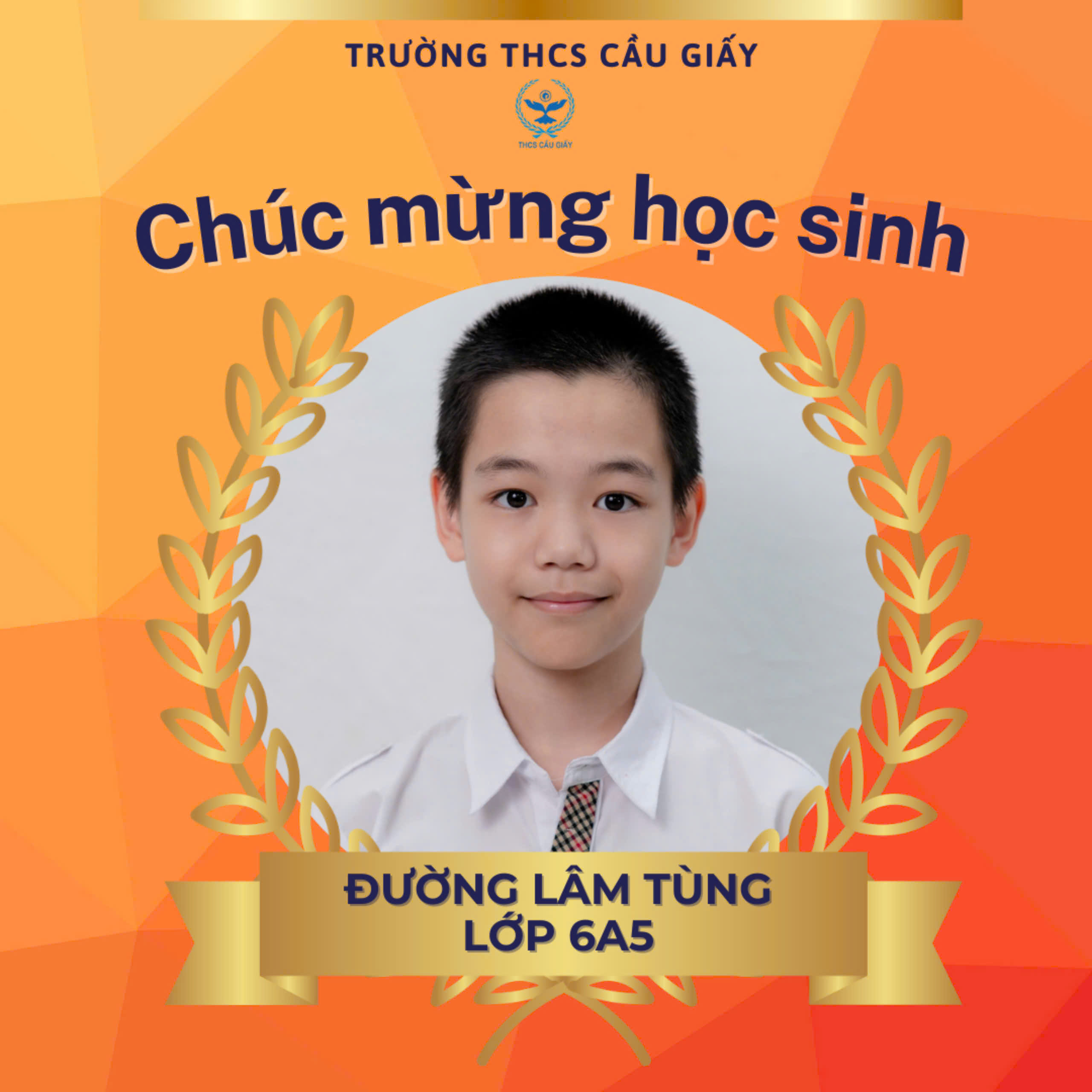CHÚC MỪNG THÀNH TÍCH CỦA EM ĐƯỜNG LÂM TÙNG – LỚP 6A5 TẠI KÌ THI OLYMPIC TOÁN VÀ KHOA HỌC QUỐC TẾ IMSO 2024